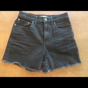 Madewell Black denim cut off shorts
